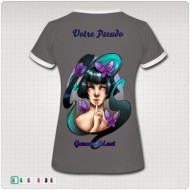 Tshirt contrast femme pseudo - Papillons